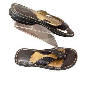 B.O.C. Born Womens Shoes Brown Leather Flip Flops Thong Sandals Sz. 7 M